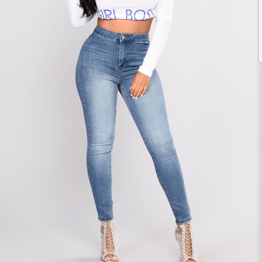 High rise ankle skinny jeans